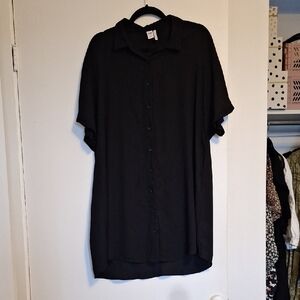 Sheer Black Button-Up Dress